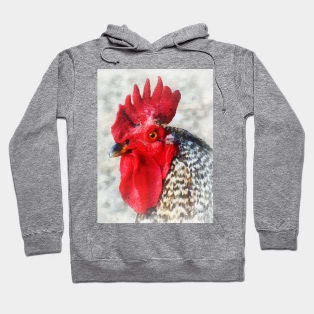 Chickens - Portrait of a Rooster Hoodie by SusanSavad